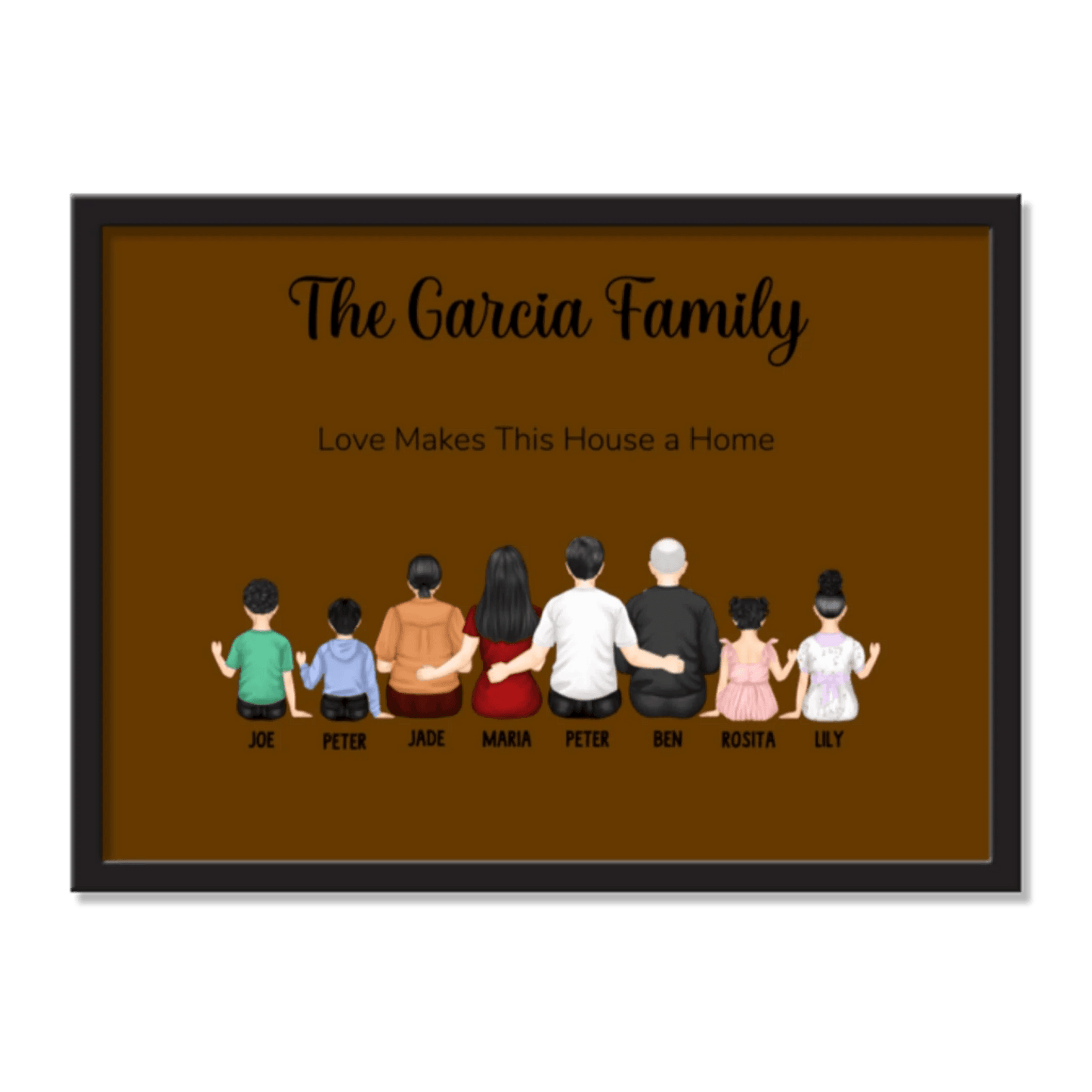 Personalized Family Portrait Frame | Wall Art | Home Decor | Gift For Family | Unique Gift - Eshaarya