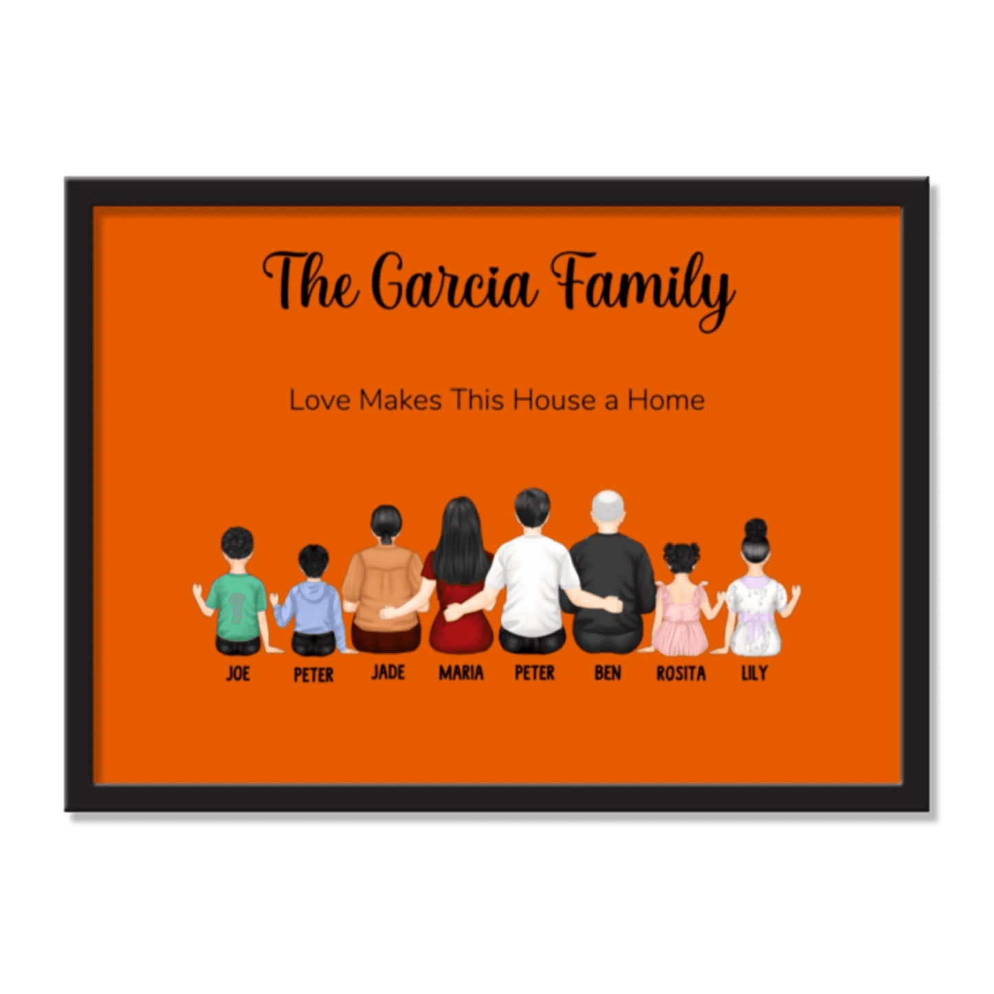Personalized Family Portrait Frame | Wall Art | Home Decor | Gift For Family | Unique Gift - Eshaarya