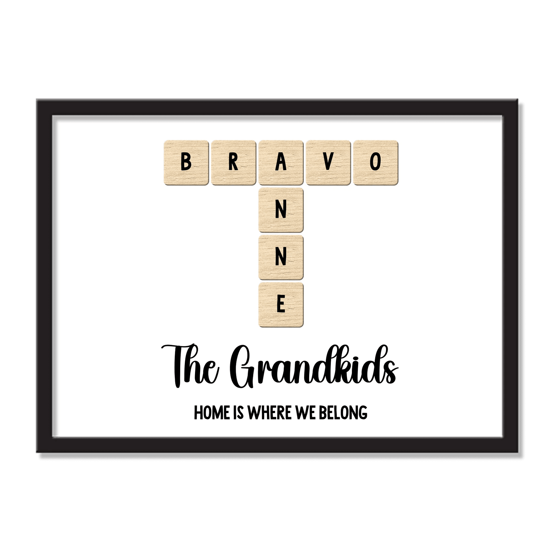 Grandkids Name in Crossword | Unique Gift for Grand parents | Home Decor - Eshaarya