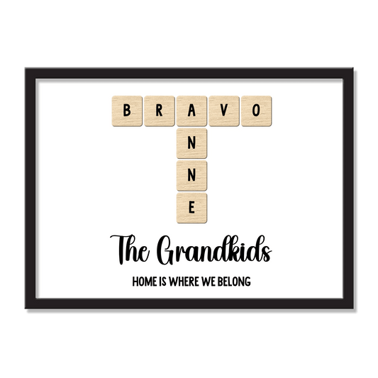Grandkids Name in Crossword | Unique Gift for Grand parents | Home Decor - Eshaarya