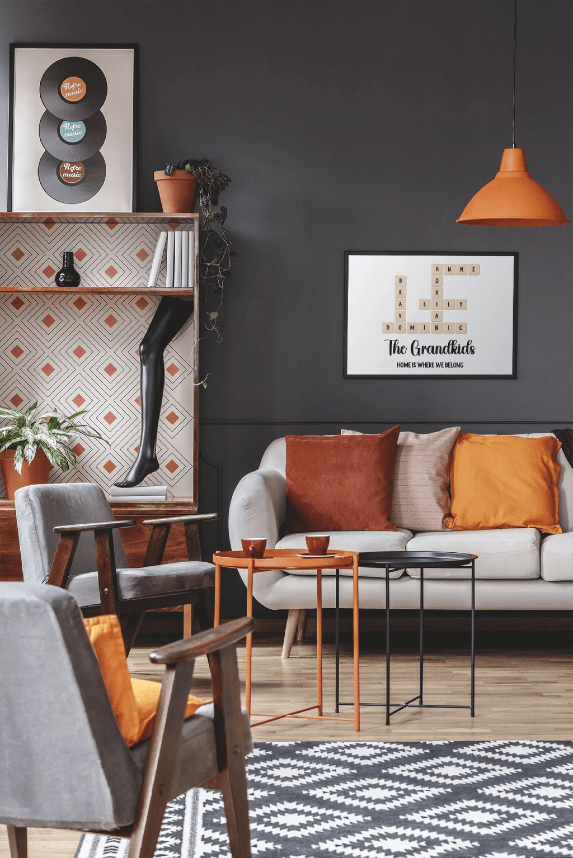 Grandkids Name in Crossword | Unique Gift for Grand parents | Home Decor - Eshaarya