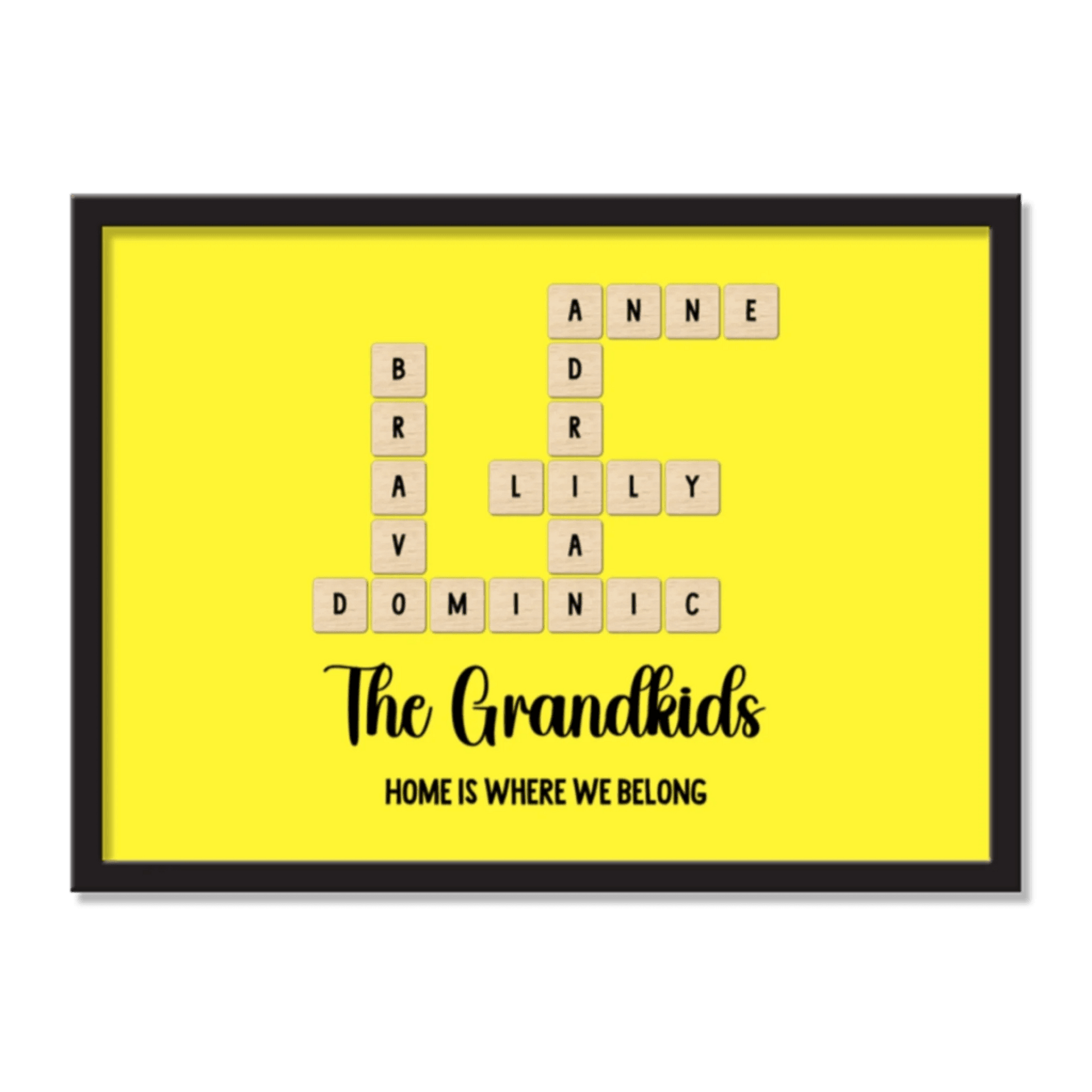 Grandkids Name in Crossword | Unique Gift for Grand parents | Home Decor - Eshaarya