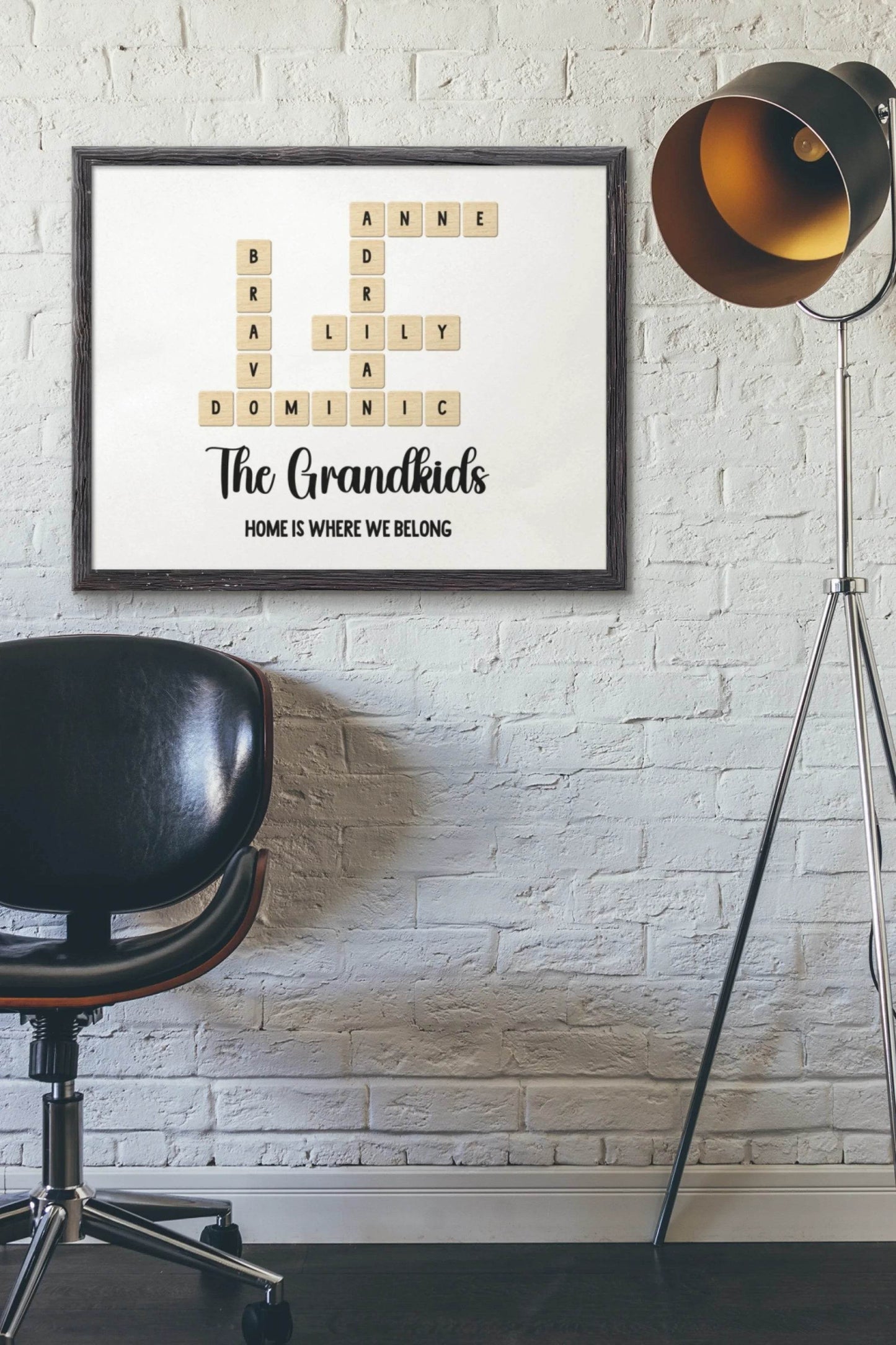 Grandkids Name in Crossword | Unique Gift for Grand parents | Home Decor - Eshaarya