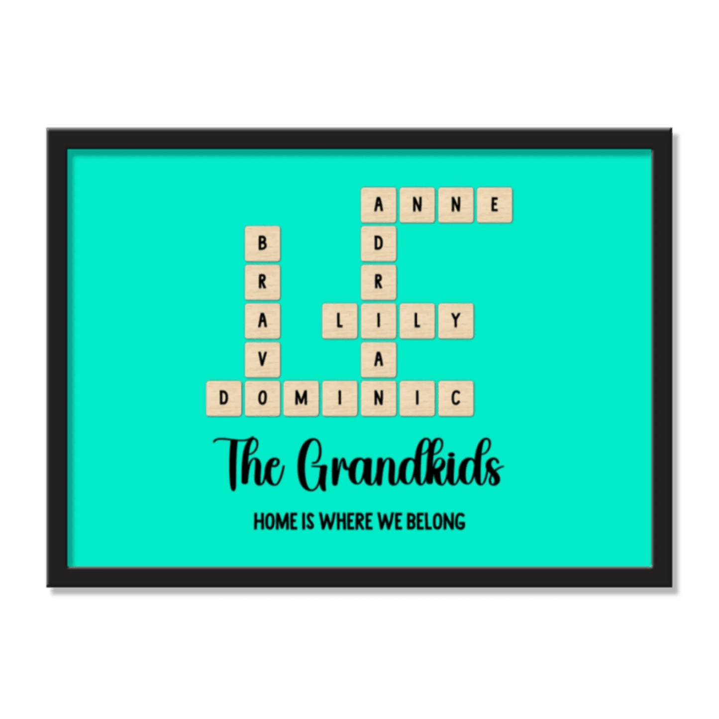 Grandkids Name in Crossword | Unique Gift for Grand parents | Home Decor - Eshaarya