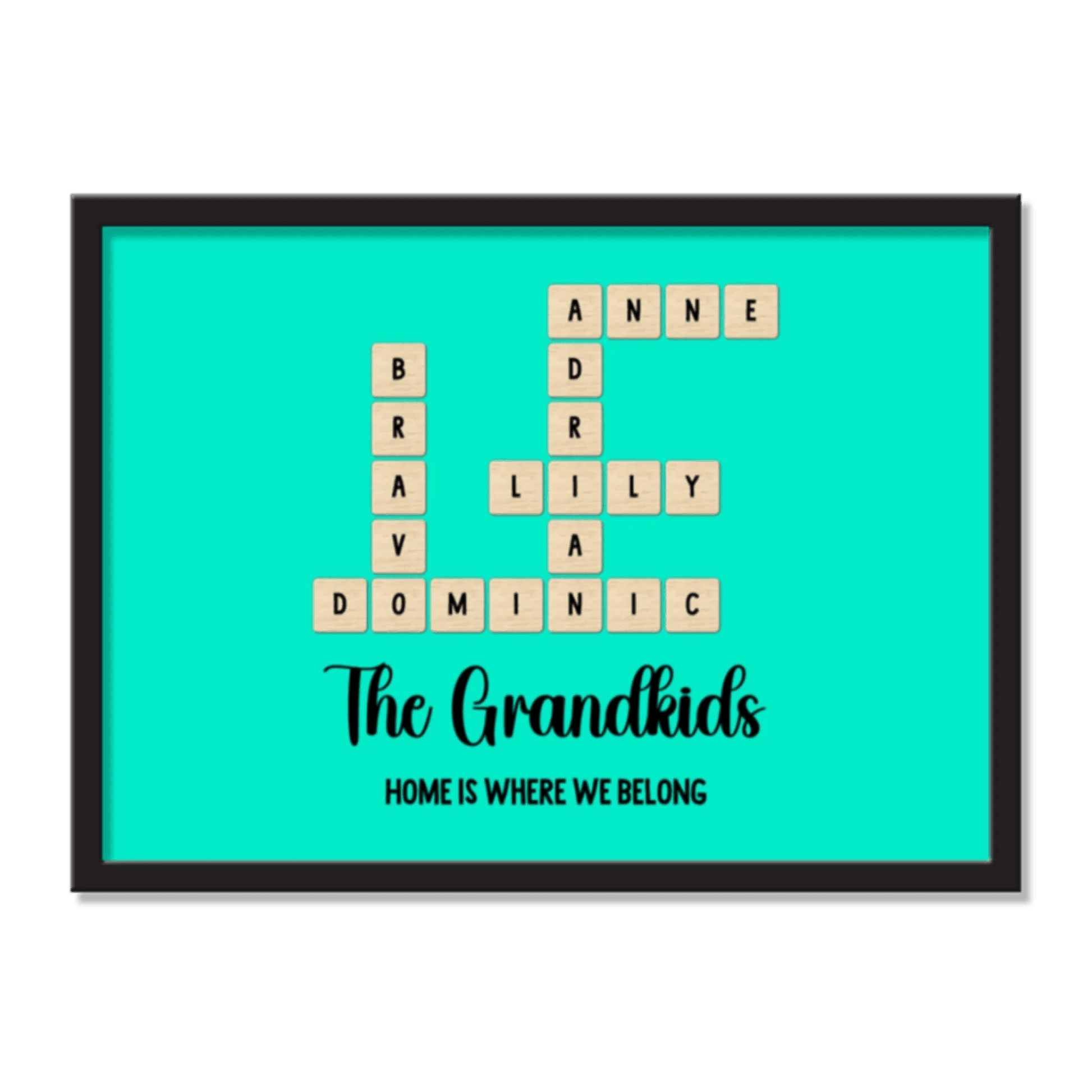 Grandkids Name in Crossword | Unique Gift for Grand parents | Home Decor - Eshaarya
