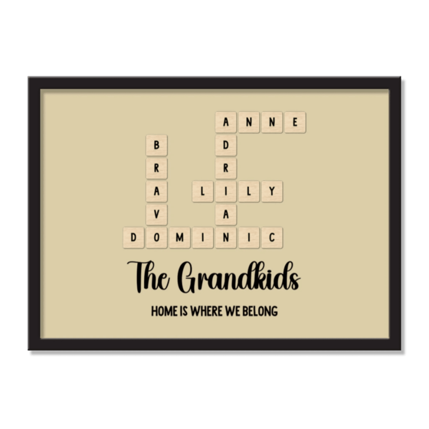 Grandkids Name in Crossword | Unique Gift for Grand parents | Home Decor - Eshaarya