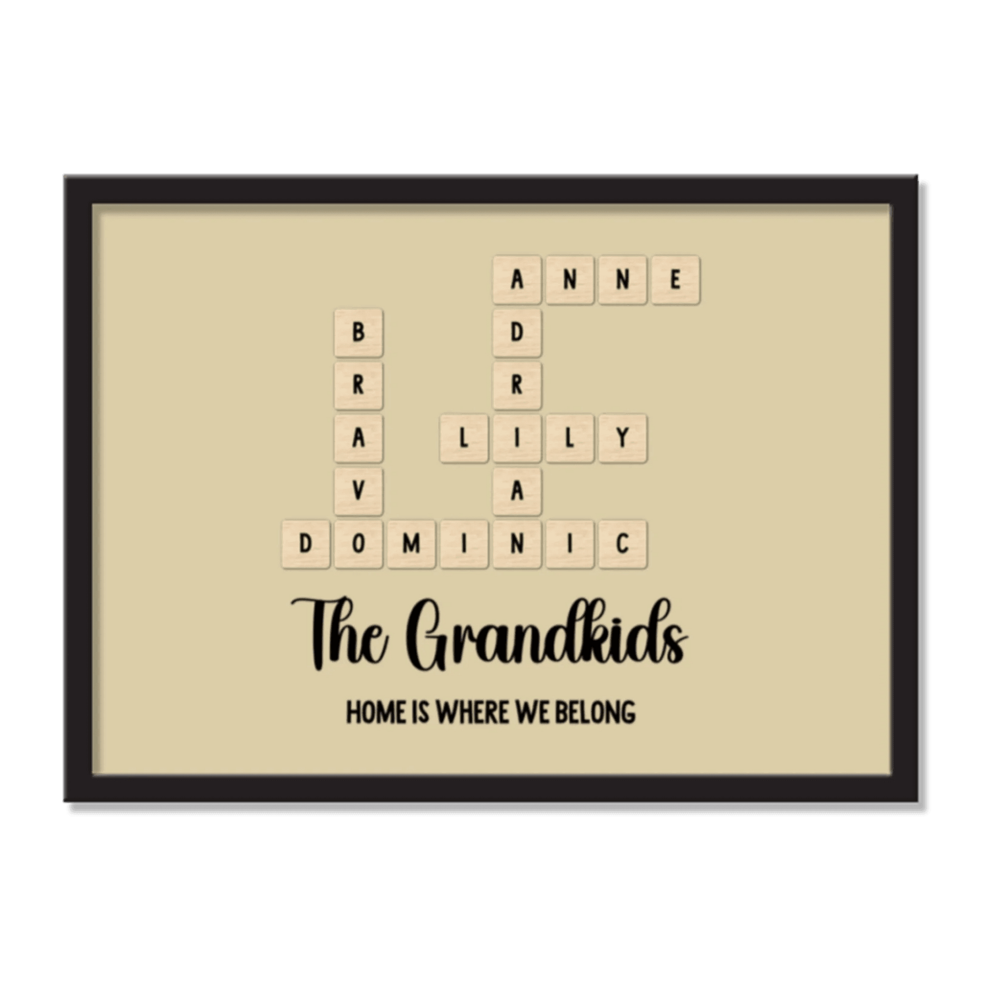 Grandkids Name in Crossword | Unique Gift for Grand parents | Home Decor - Eshaarya