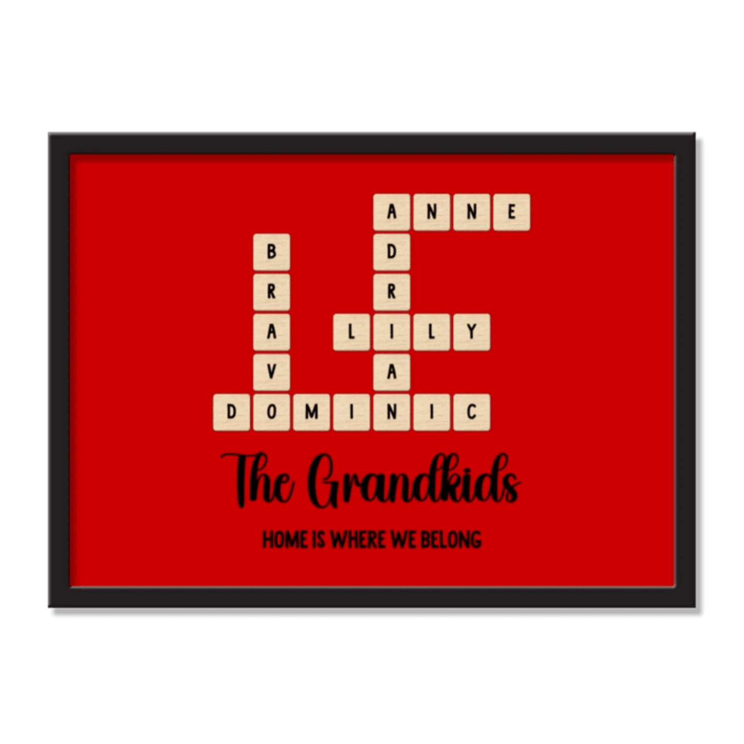 Grandkids Name in Crossword | Unique Gift for Grand parents | Home Decor - Eshaarya