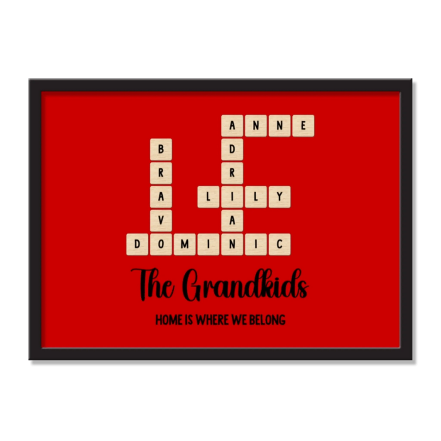 Grandkids Name in Crossword | Unique Gift for Grand parents | Home Decor - Eshaarya
