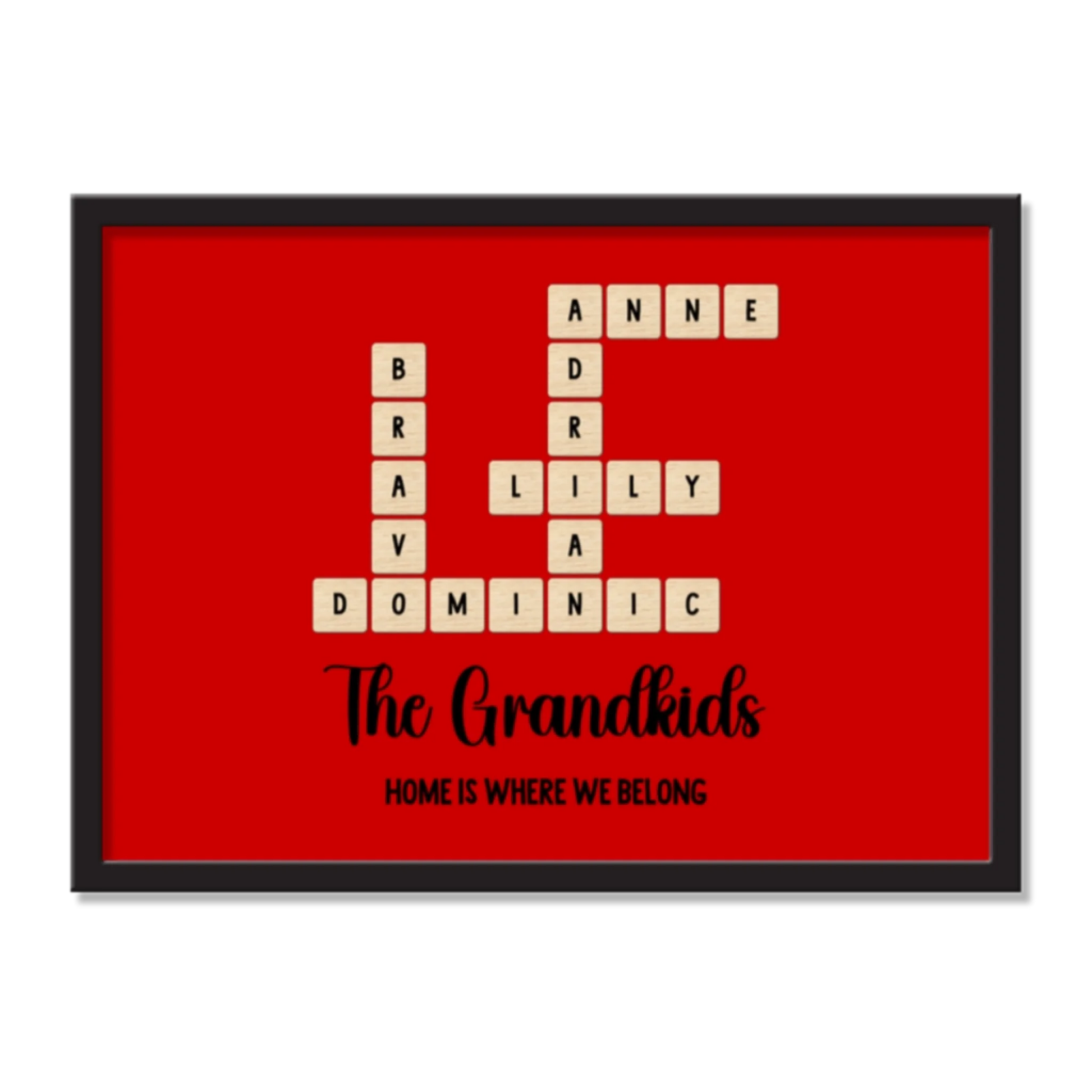 Grandkids Name in Crossword | Unique Gift for Grand parents | Home Decor - Eshaarya