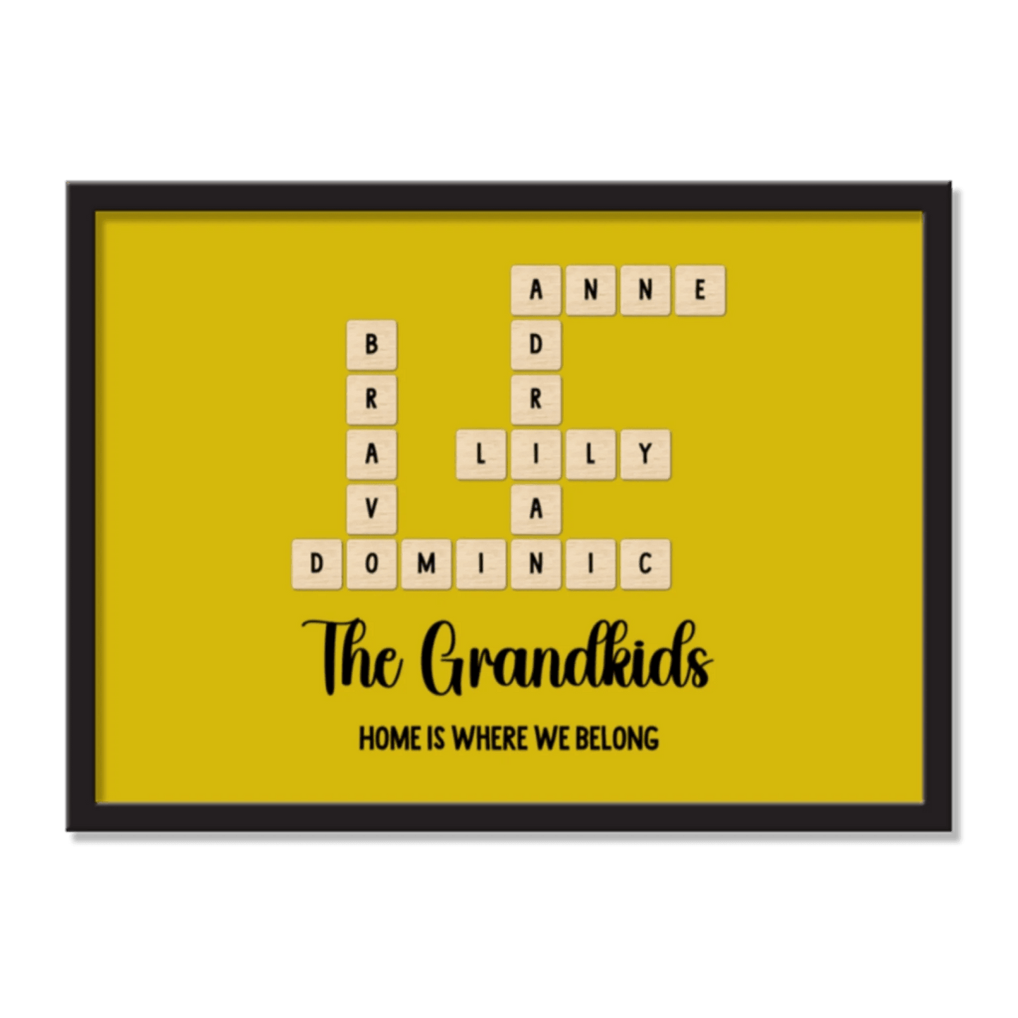 Grandkids Name in Crossword | Unique Gift for Grand parents | Home Decor - Eshaarya