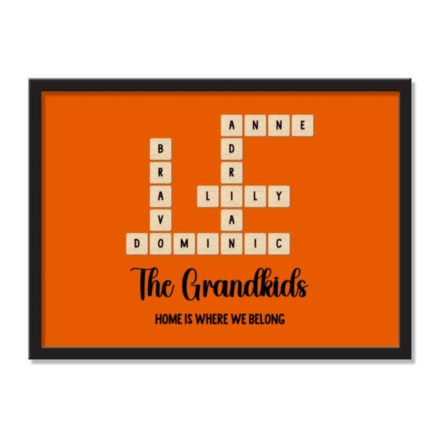 Grandkids Name in Crossword | Unique Gift for Grand parents | Home Decor - Eshaarya