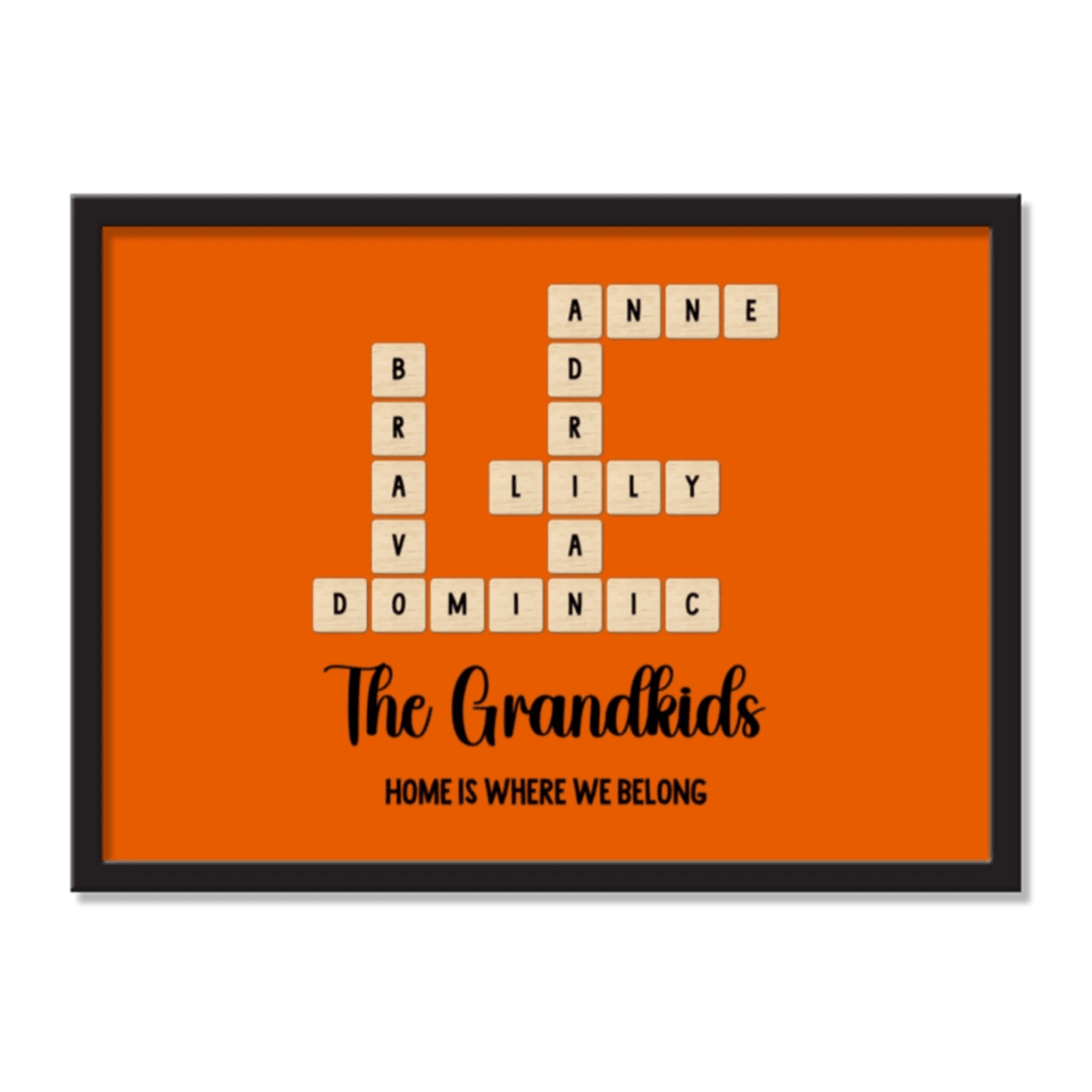 Grandkids Name in Crossword | Unique Gift for Grand parents | Home Decor - Eshaarya