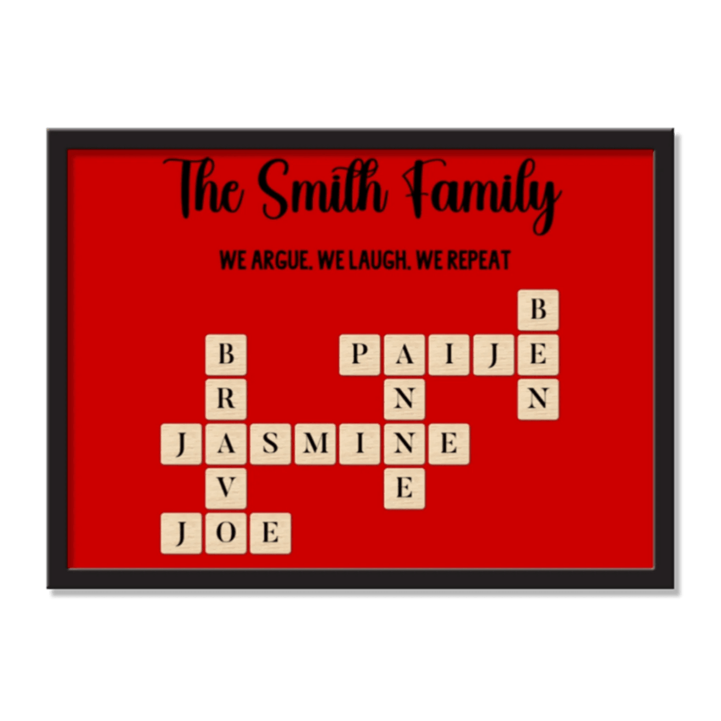Unique Family Gift – Custom Puzzle Frame with Names & Humorous Tagline - Eshaarya