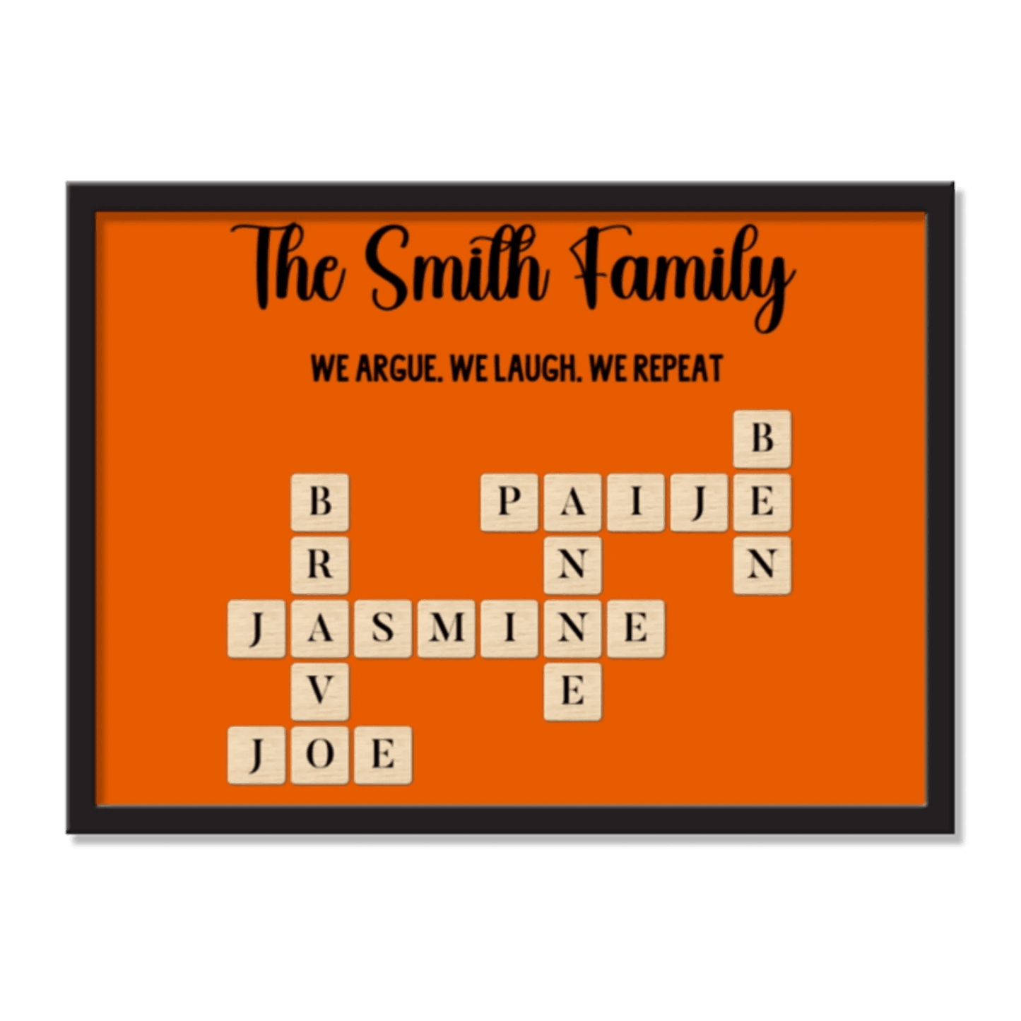 Unique Family Gift – Custom Puzzle Frame with Names & Humorous Tagline - Eshaarya