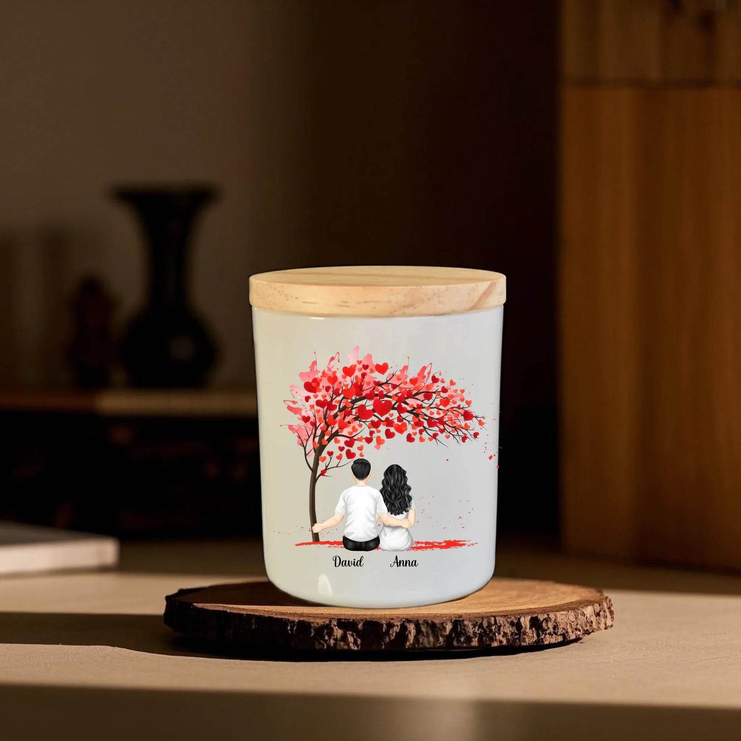 Couple LED Candle Jar | Unique Gift for Boyfriend or Girlfriend | Gift for Couples | Birthday Gift | Anniversary Gift - Eshaarya