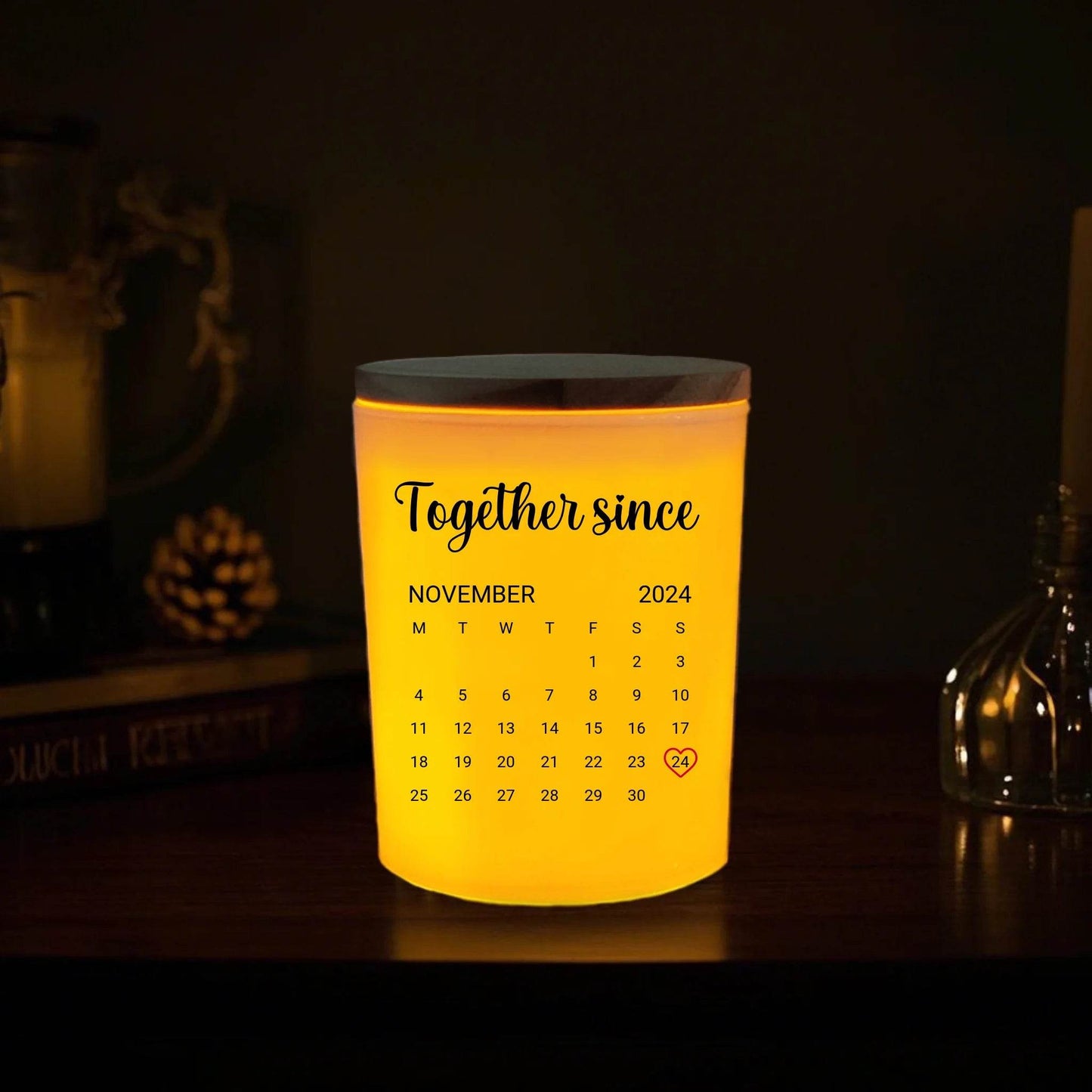 Couple LED Candle Jar | Unique Gift for Boyfriend or Girlfriend | Gift for Couples | Birthday Gift | Anniversary Gift - Eshaarya