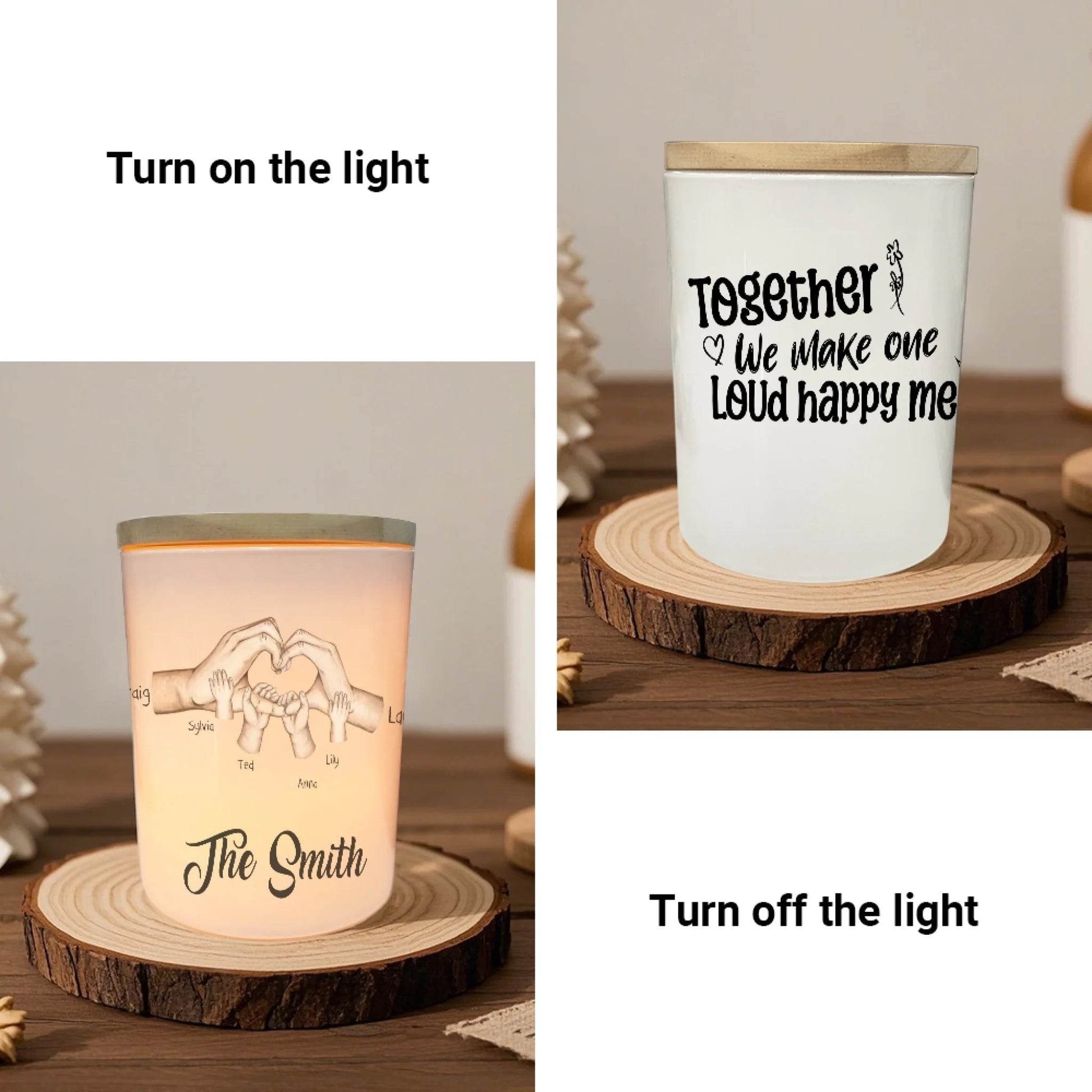 Family Name LED Glow Jar | Unique Gift For Parents | Gift for Mom | Gift for Dad - Eshaarya