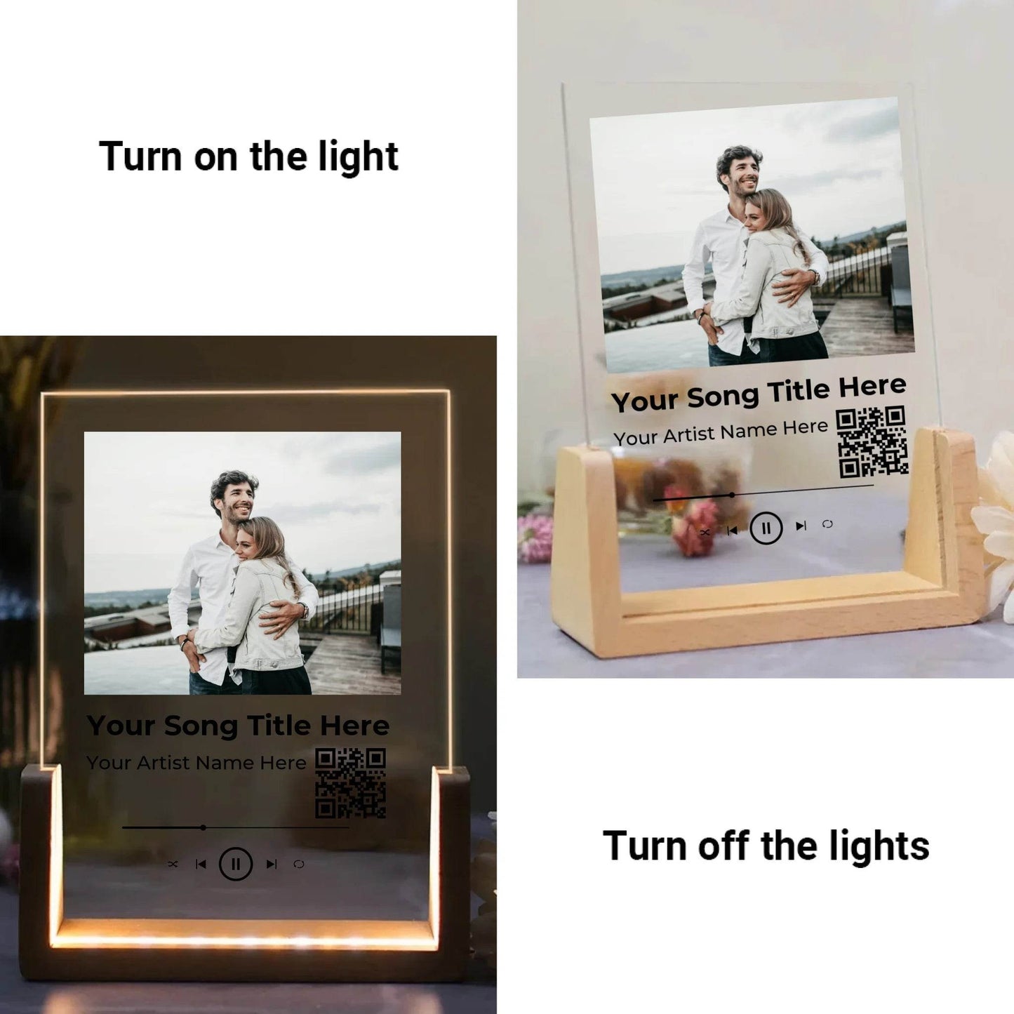 Custom Music Plaque with Photo & Scannable Spotify Code | Gift For Couples | Gift For Her | Eshaarya - Eshaarya