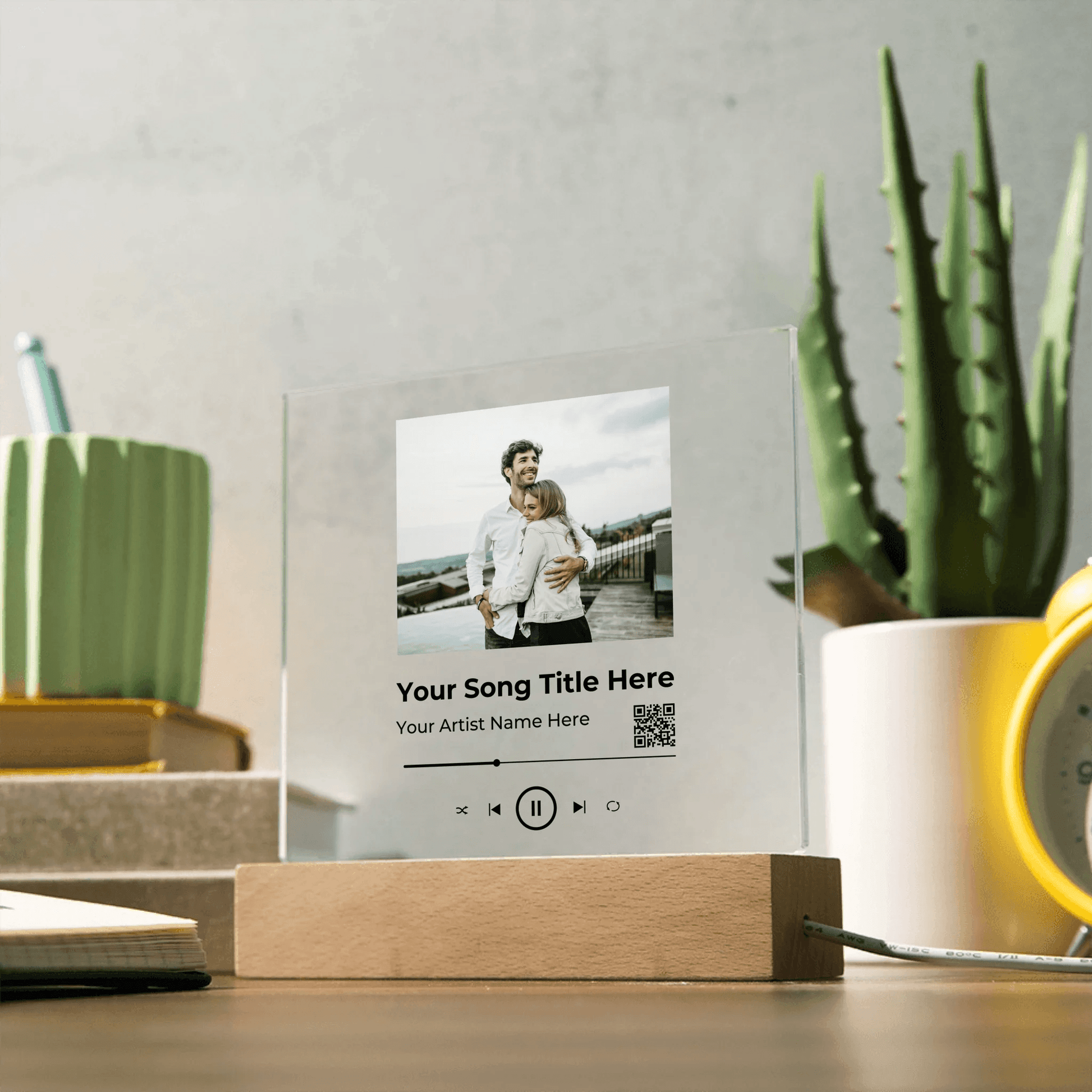🎵 Every Love Story Has a Soundtrack – Let Yours Shine Bright | Personalized LED Acrylic Plaque | The Perfect Gift for Anniversaries & Birthdays | Eshaarya - Eshaarya