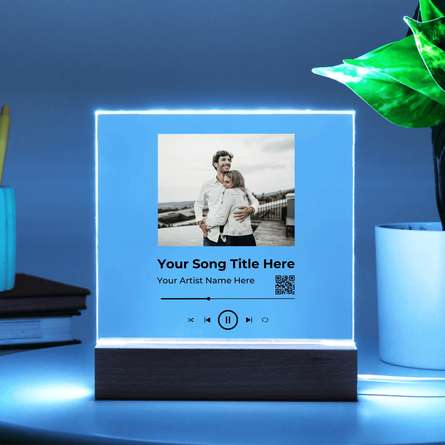 🎵 Every Love Story Has a Soundtrack – Let Yours Shine Bright | Personalized LED Acrylic Plaque | The Perfect Gift for Anniversaries & Birthdays | Eshaarya - Eshaarya