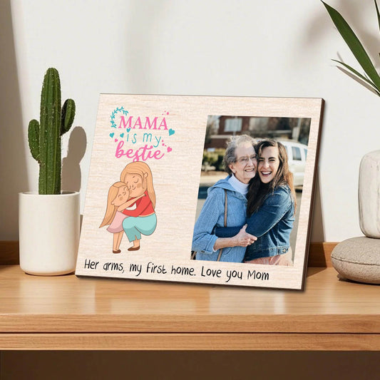 Mom Personalized Photo Frame - Mama is My Bestie | Gift for Mom | Mother's Day Gift | Birthday Gift - Eshaarya