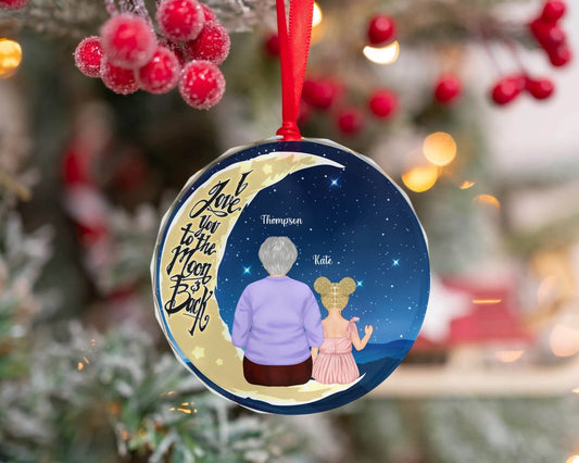 Personalized Grandma with Grandkids circle Ornament - Gift for Grandma | Unique Gifts for Grandparents - Eshaarya