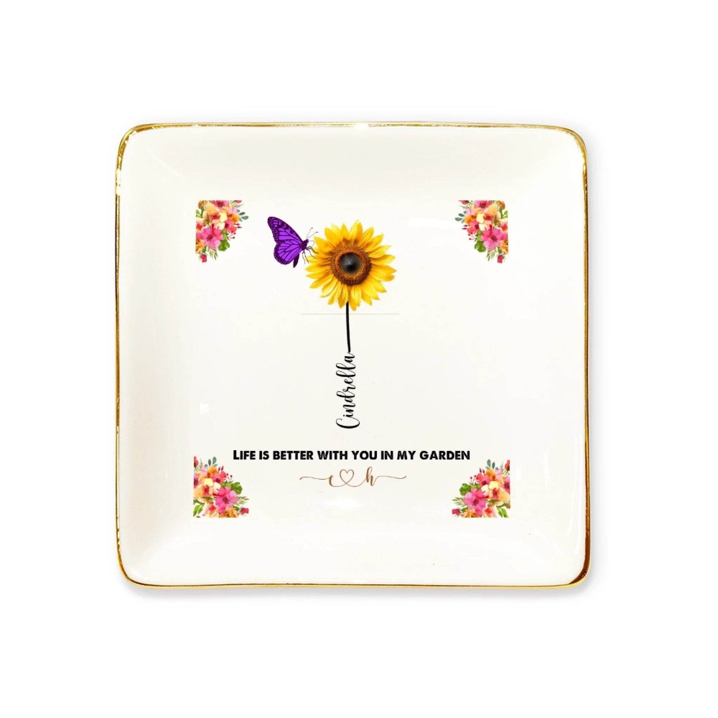 Personalized Ceramic Ring Dish – Gift for Her | Unique Gift for Wife | Personalized Gift for Girlfriend - Eshaarya