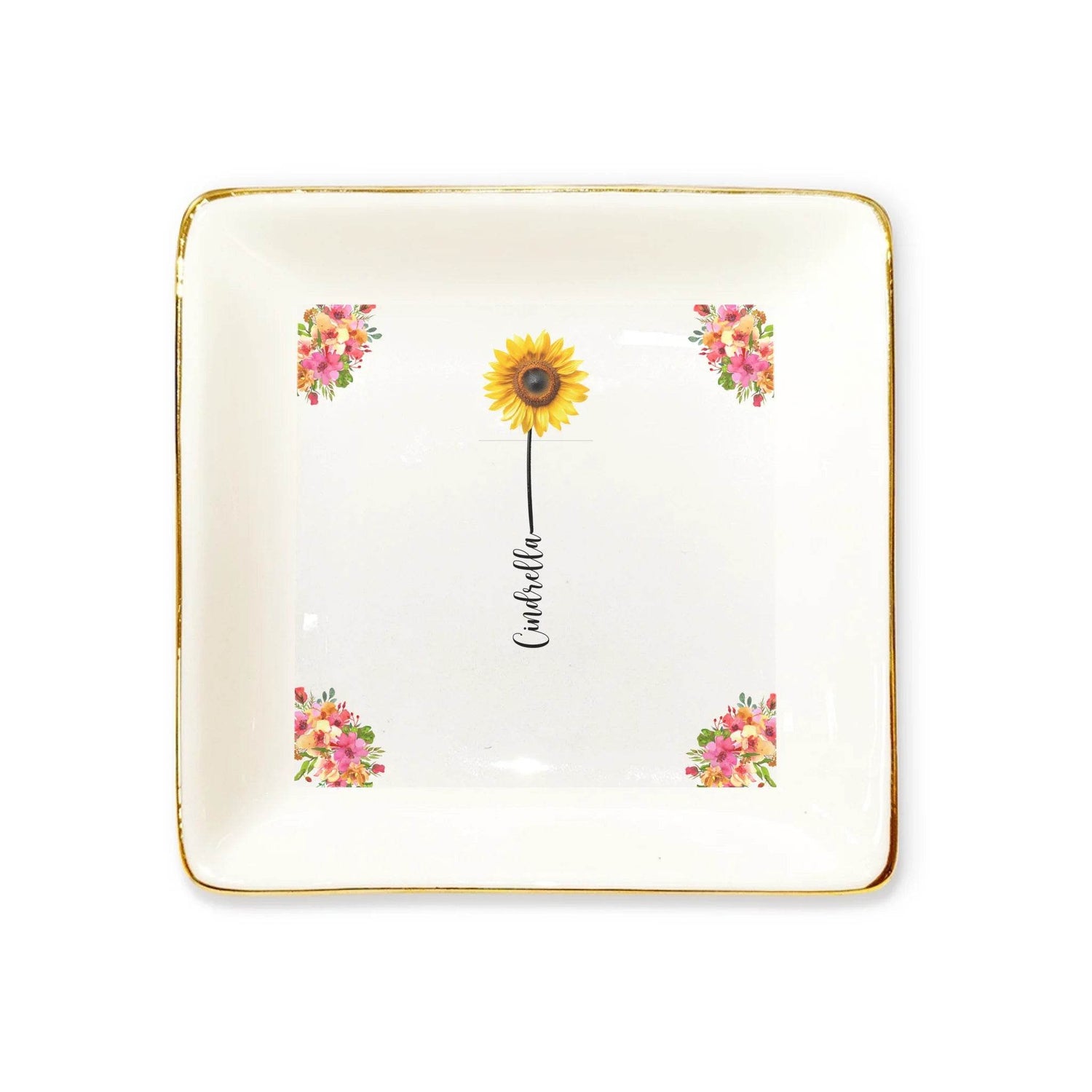 Personalized Sister Ring Dish – Custom Flowers, Names & Quotes | Unique Gift for Sisters - Eshaarya
