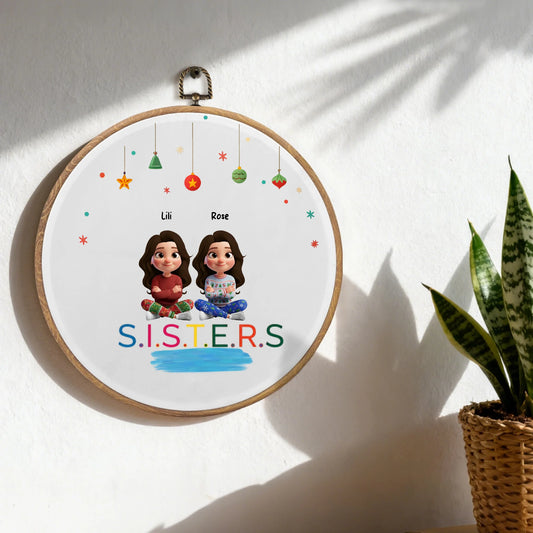 Sisters Wall Decor – Personalized Framed Art for 1–4 Sisters with Names