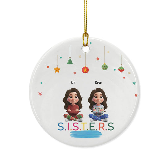 Custom Sisters Keepsake Ornament – Add Names, Photos & Characters | Gift for Sisters