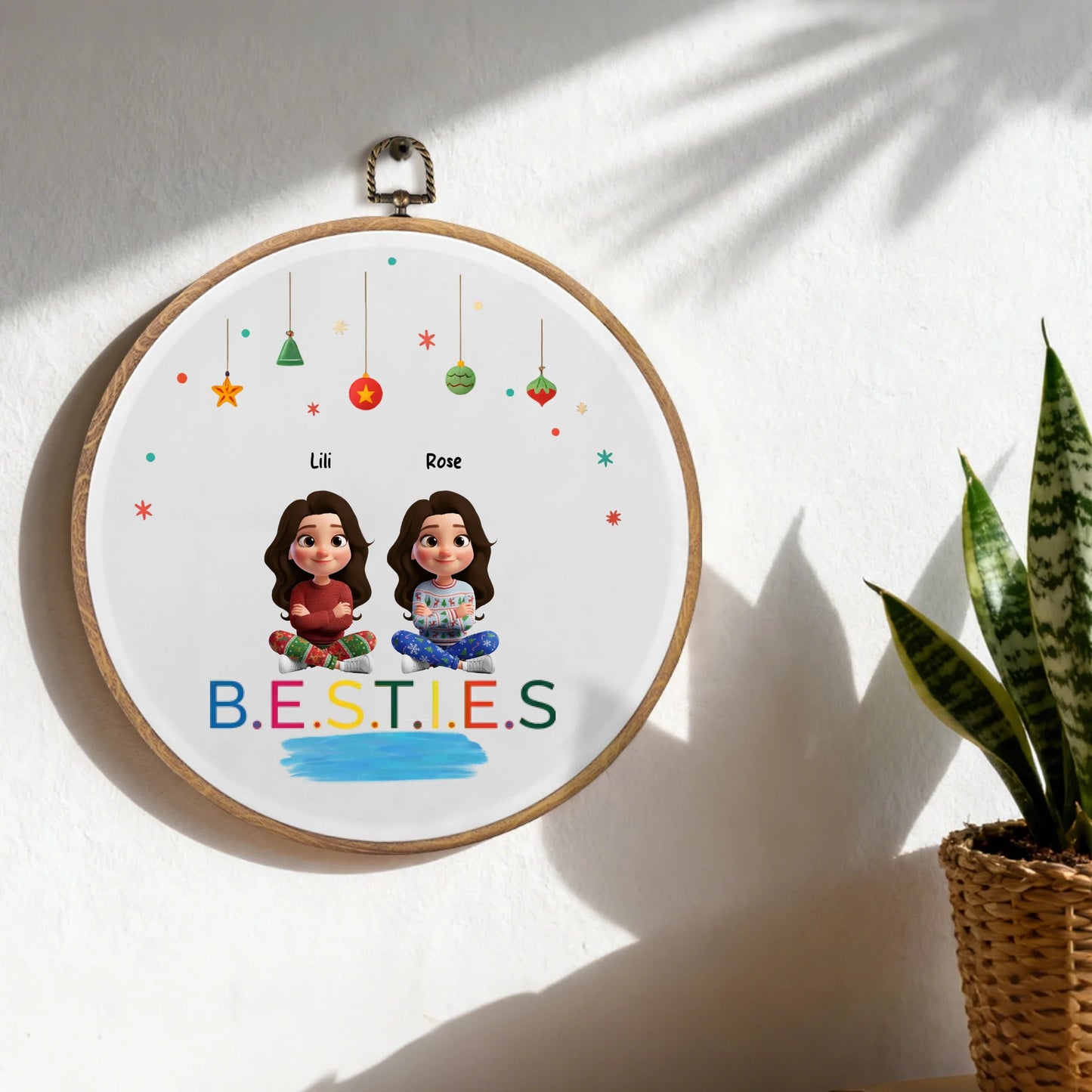 Best Friend Gift Wall Art – Custom Bestie Print for 1–4 Friends