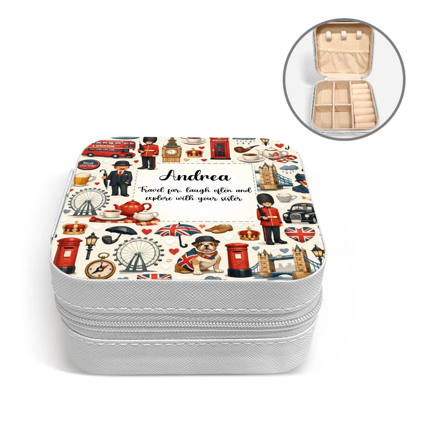 Sisters Who Wander – Personalized Travel Jewelry Box | Gift for Sister