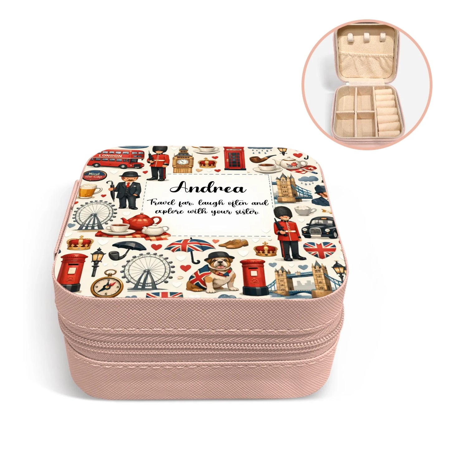 Sisters Who Wander – Personalized Travel Jewelry Box | Gift for Sister