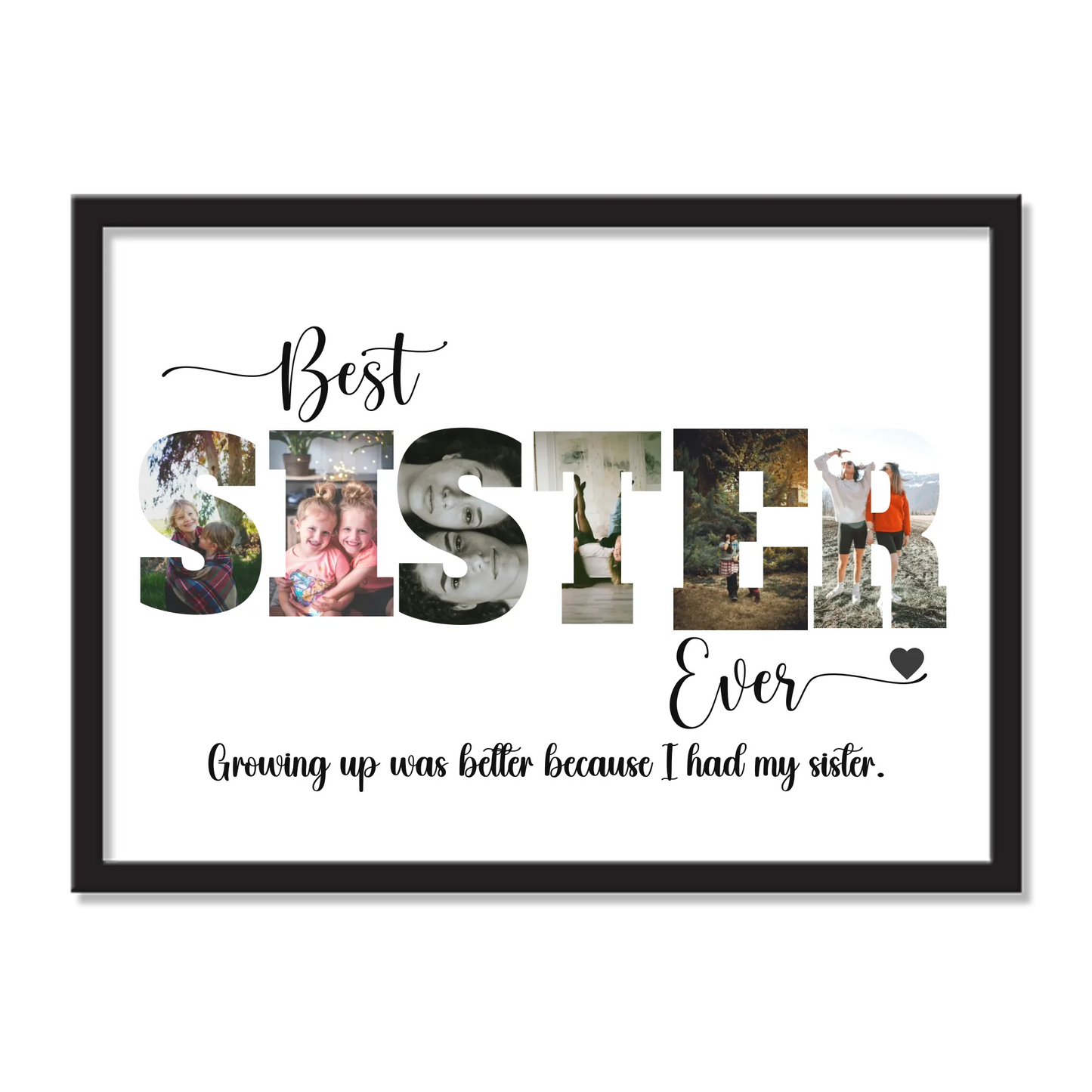 Sister Forever Personalized Photo Collage Frame – Meaningful Sister Gift