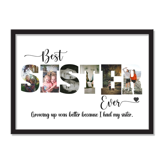 Sister Forever Personalized Photo Collage Frame – Meaningful Sister Gift