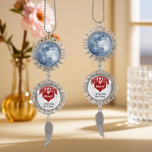 Personalized Moon Phase Pendant Charm – “Better Together, Always” | Valentine’s Day Gift