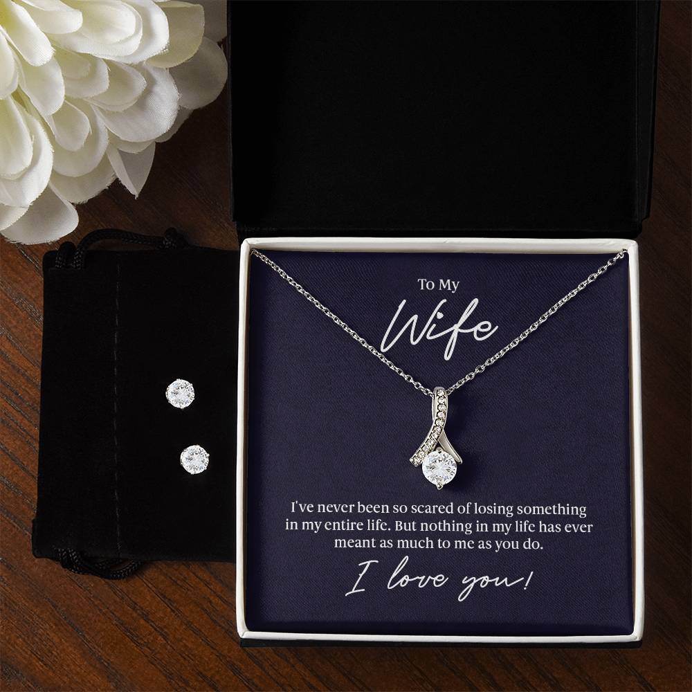 Alluring Beauty Necklace and Earring Set: Sparkling Cubic Zirconia Jewelry for Your Wife – Perfect Romantic Gift for Any Occasion, Birthday, Anniversary, or Holiday - Eshaarya