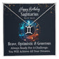 Horoscope Zodiac Sign Gold Plated or Stainless Steel Finish Pendant Necklace Jewelry for Women Gifts with Personalized Happy Birthday Card - Eshaarya