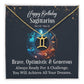 Horoscope Zodiac Sign Gold Plated or Stainless Steel Finish Pendant Necklace Jewelry for Women Gifts with Personalized Happy Birthday Card - Eshaarya
