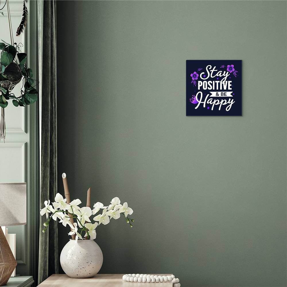Stay Positive | High Gloss Metal Art | Wall Decor - Motivational Quote | Home Decor | Wall Art | Stay Positive - Eshaarya