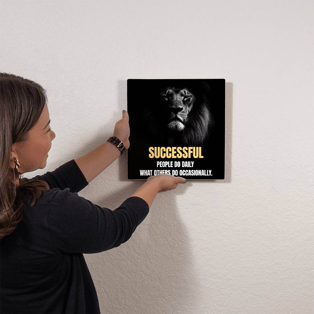 Successful People Do Daily | High Gloss Metal Art | Wall Decor - Motivational Quote | Home Decor | Wall Art | Successful People - Eshaarya