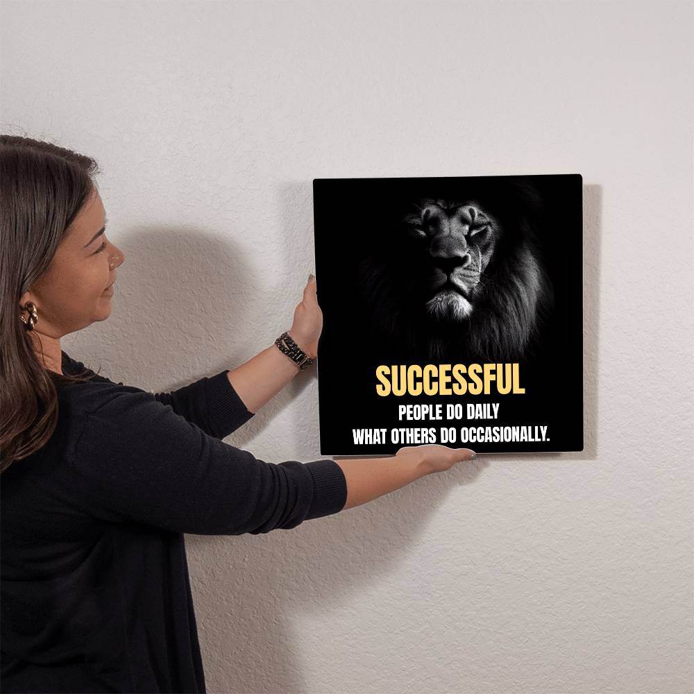 Successful People Do Daily | High Gloss Metal Art | Wall Decor - Motivational Quote | Home Decor | Wall Art | Successful People - Eshaarya