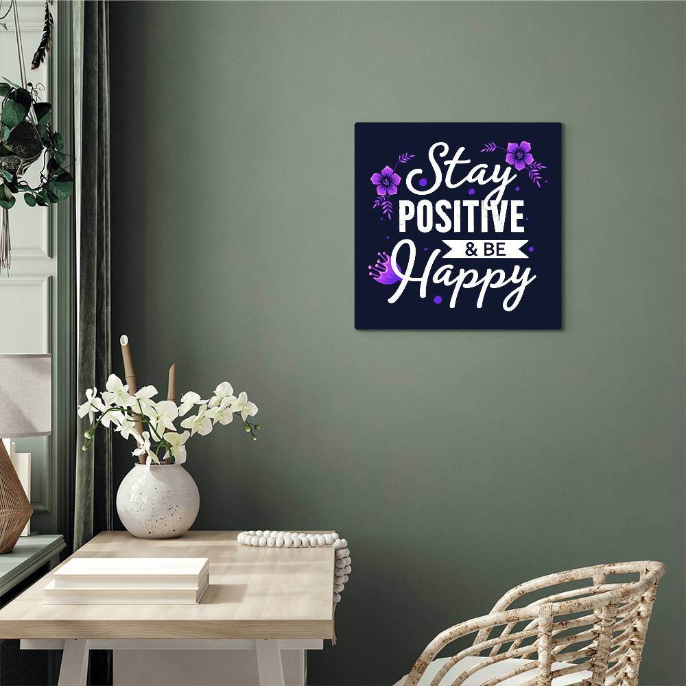 Stay Positive | High Gloss Metal Art | Wall Decor - Motivational Quote | Home Decor | Wall Art | Stay Positive - Eshaarya