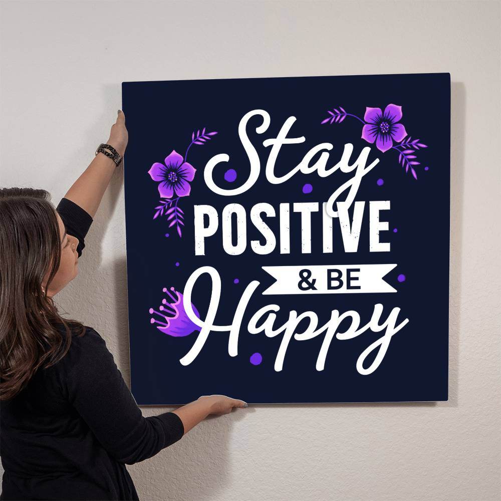 Stay Positive | High Gloss Metal Art | Wall Decor - Motivational Quote | Home Decor | Wall Art | Stay Positive - Eshaarya