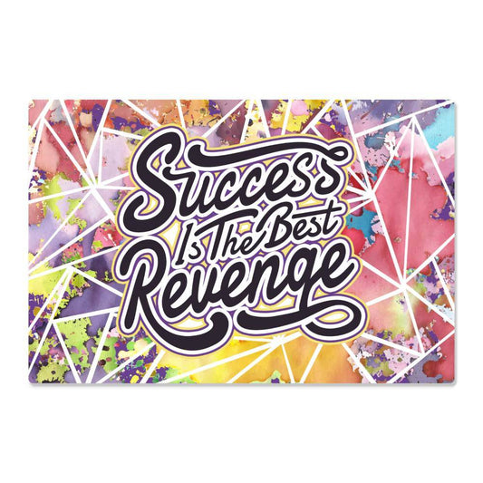 High Gloss Metal Art | Wall Decor - Motivational Quote - Success Is The Best Revenge | Home Decor - Eshaarya