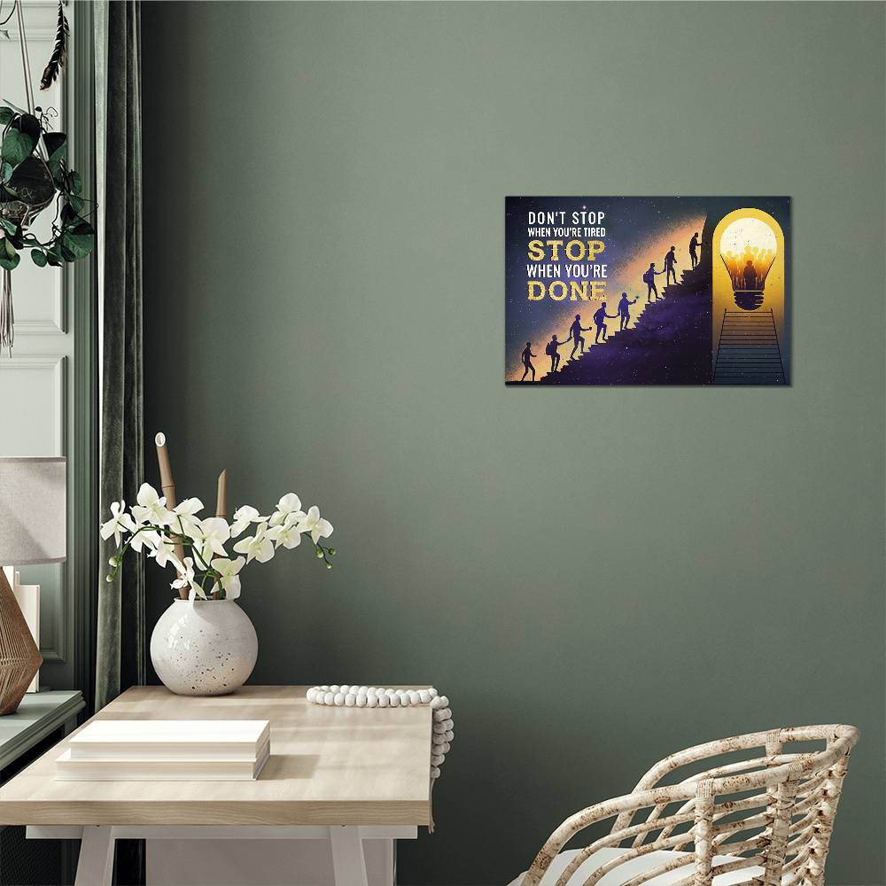 Don't Stop When You're Tired | High Gloss Metal Art | Wall Decor - Motivational Quotes | Home Decor | Premium Wall Art - Eshaarya