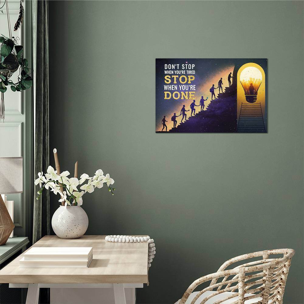 Don't Stop When You're Tired | High Gloss Metal Art | Wall Decor - Motivational Quotes | Home Decor | Premium Wall Art - Eshaarya
