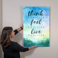 High Gloss Metal Art | Wall Decor - Motivational Quote | Home Decor | Wall Art | Think Positive - Eshaarya
