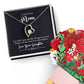 Alluring Beauty Necklace: Sparkling Cubic Zirconia Jewelry for Mom – Perfect Gift for Any Occasion, Birthday, Anniversary, or Holiday + Flower Bouquet - Eshaarya